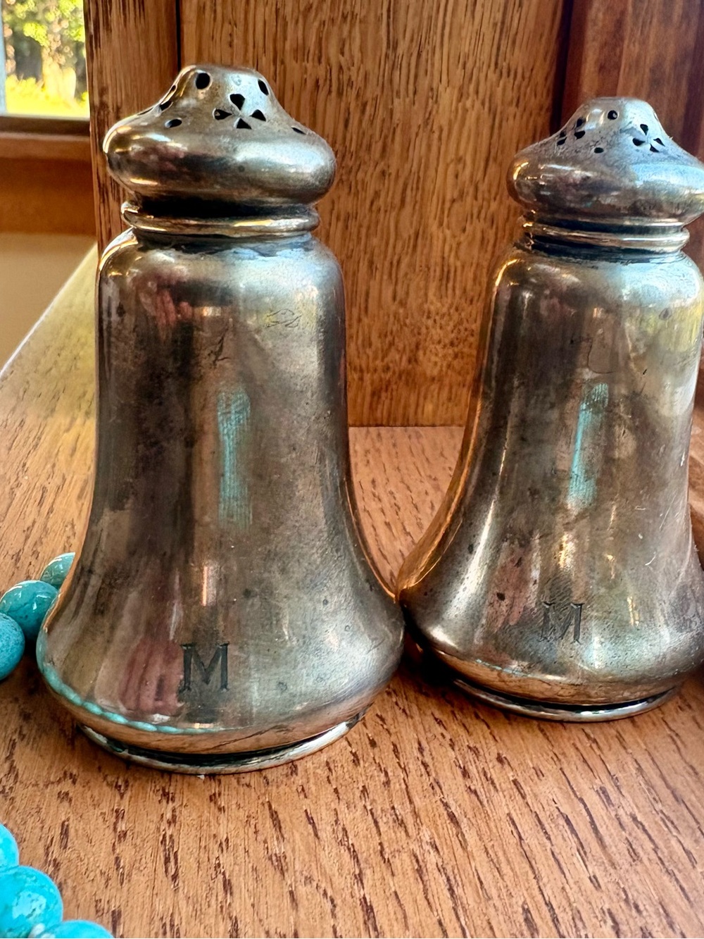 Gorham Sterling Silver Salt & Pepper Shakers Old French Pattern Signed Initial M